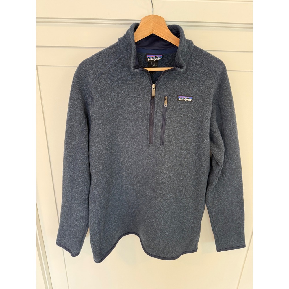 Patagonia Better Sweater 1/4 Zip Pullover Mens Blue Heather Fleece 25527 - L